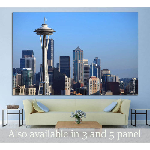 Seattle downtown skyline, WA №1124 Ready to Hang Canvas Print