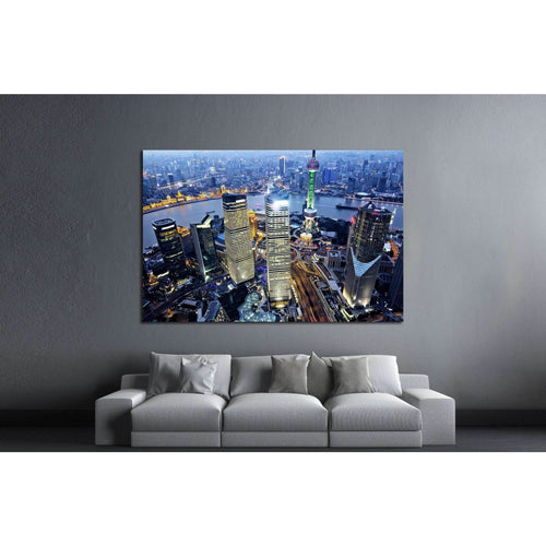 shanghai at night from jinmao building №1170 Ready to Hang Canvas Print