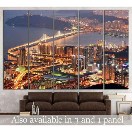 Skyline of Busan №584 Ready to Hang Canvas Print