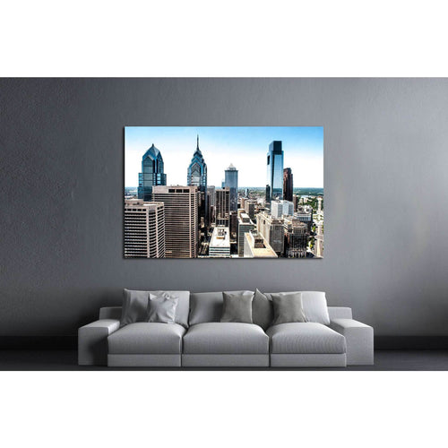 Skyline view of Philadelphia, PA Aerial Photograph №2032 Ready to Hang Canvas Print