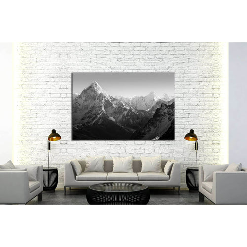 Spectacular mountain scenery on the Mount Everest Base Camp trek through the Himalaya №2702 Ready to Hang Canvas Print