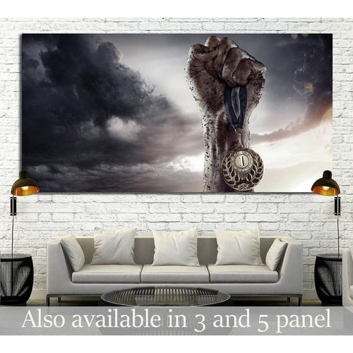 Sport, Winner with the medal №1388 Ready to Hang Canvas Print