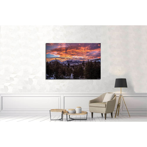 sunset in the forest №2913 Ready to Hang Canvas Print