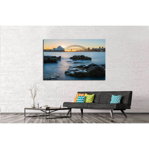 Sydney, Australia View of the Opera House in the beautiful sunset №3050 Ready to Hang Canvas Print