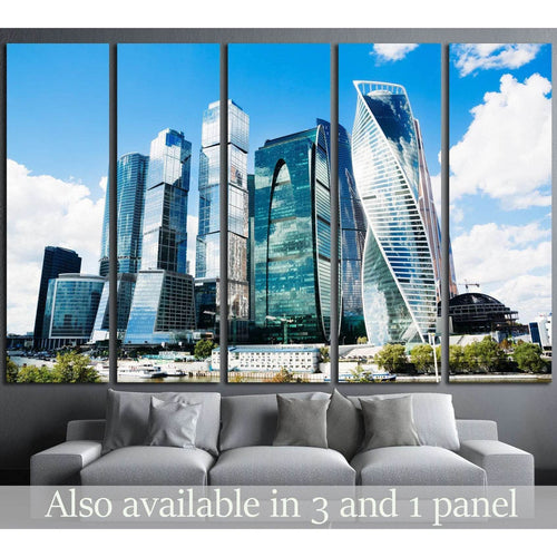 The complex of buildings Moscow City №1556 Ready to Hang Canvas Print