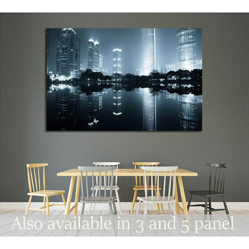 the night view of the lujiazui financial centre in shanghai china №2230 Ready to Hang Canvas Print