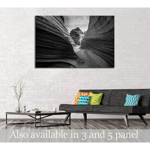 The Wave, Arizona Black and White №2930 Ready to Hang Canvas Print