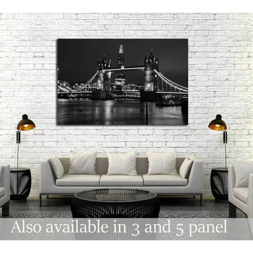 Tower Bridge London black and white №3039 Ready to Hang Canvas Print