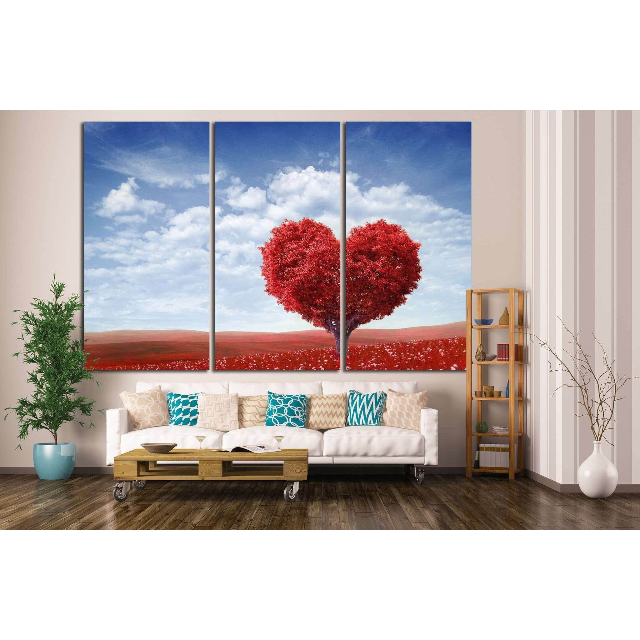 Photo & Art Print Red heart shaped tree