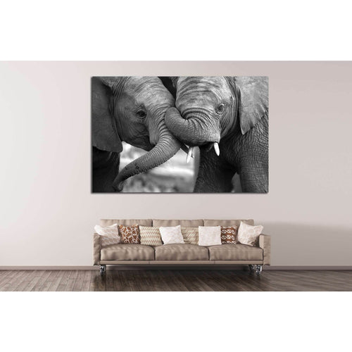 Two Elephants №194 Ready to Hang Canvas Print