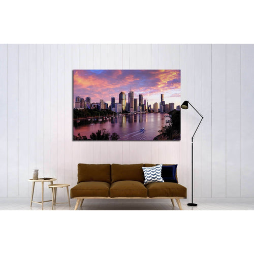 View of Brisbane City from Kangaroo Point cliffs №2329 Ready to Hang Canvas Print