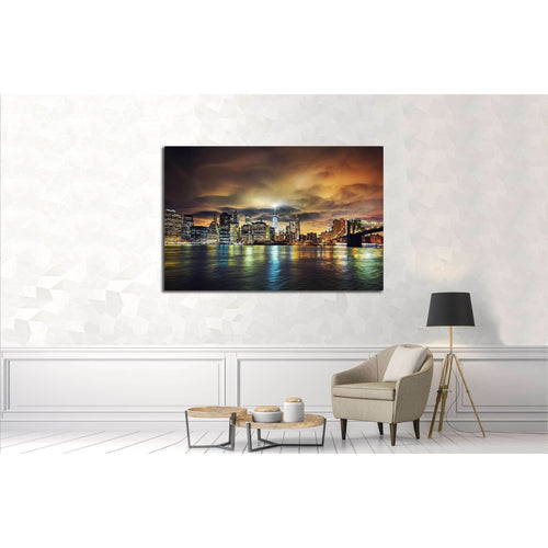 View of Manhattan at sunset, New York City №2993 Ready to Hang Canvas Print