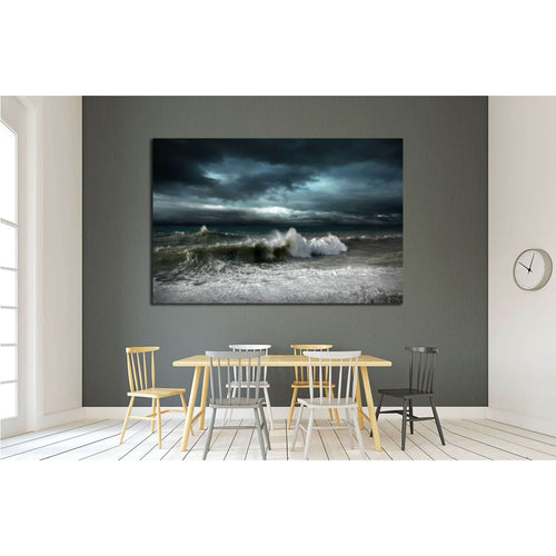 View of storm seascape №2864 Ready to Hang Canvas Print