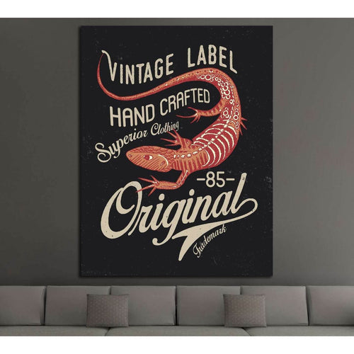 vintage label hand crafted №4588 Ready to Hang Canvas Print