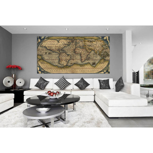 Vintage World Map №710 Ready to Hang Canvas Print