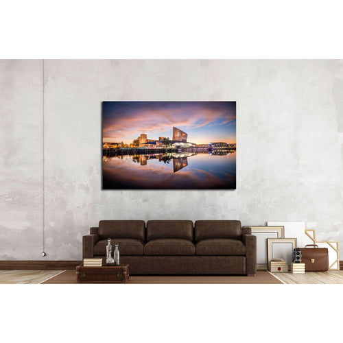War Museum on the banks of Manchester Canal in Salford Quays, Manchester №3002 Ready to Hang Canvas Print
