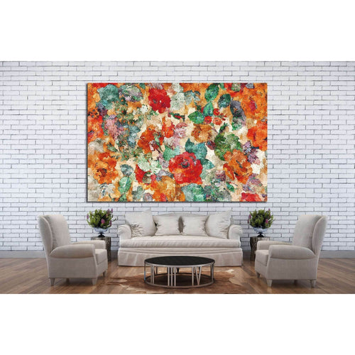 water color effect of flowers colorful pattern №1342 Ready to Hang Canvas Print