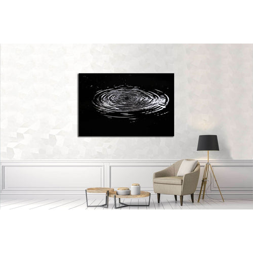 Water ripples from a drop of water in the dark №3015 Ready to Hang Canvas Print