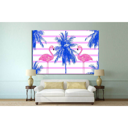 watercolor pink flamingos №708 Ready to Hang Canvas Print