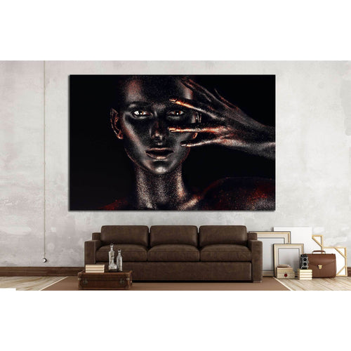 woman in black paint body №746 Ready to Hang Canvas Print