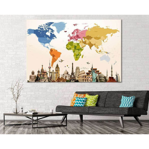 World Map №109 Ready to Hang Canvas Print