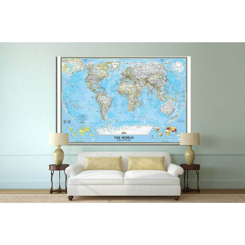 World Map №1496 Ready to Hang Canvas Print