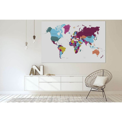 World Map №3000 Ready to Hang Canvas Print