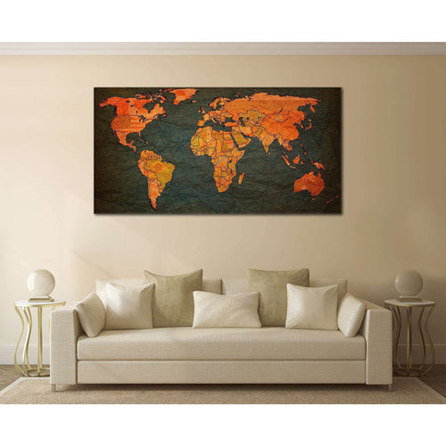 World Map №798 Ready to Hang Canvas Print
