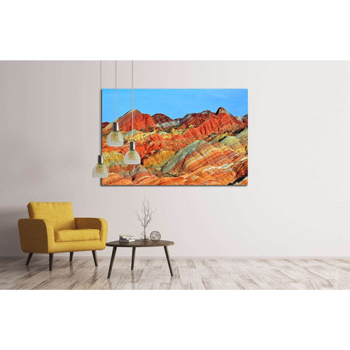 ZHANGYE, CHINA, Danxia landform in Zhangye, China №1966 Ready to Hang Canvas Print