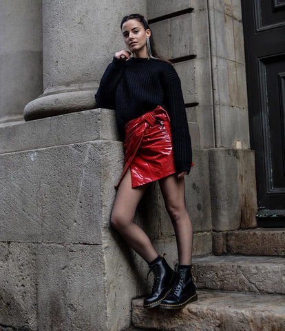  How to Wear tights (Be Fashion Week Ready) Look Tough & Glam with Leather and Oohlalaa Hosiery