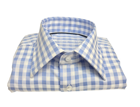 Chemise double retors vichy ciel Cotton Park