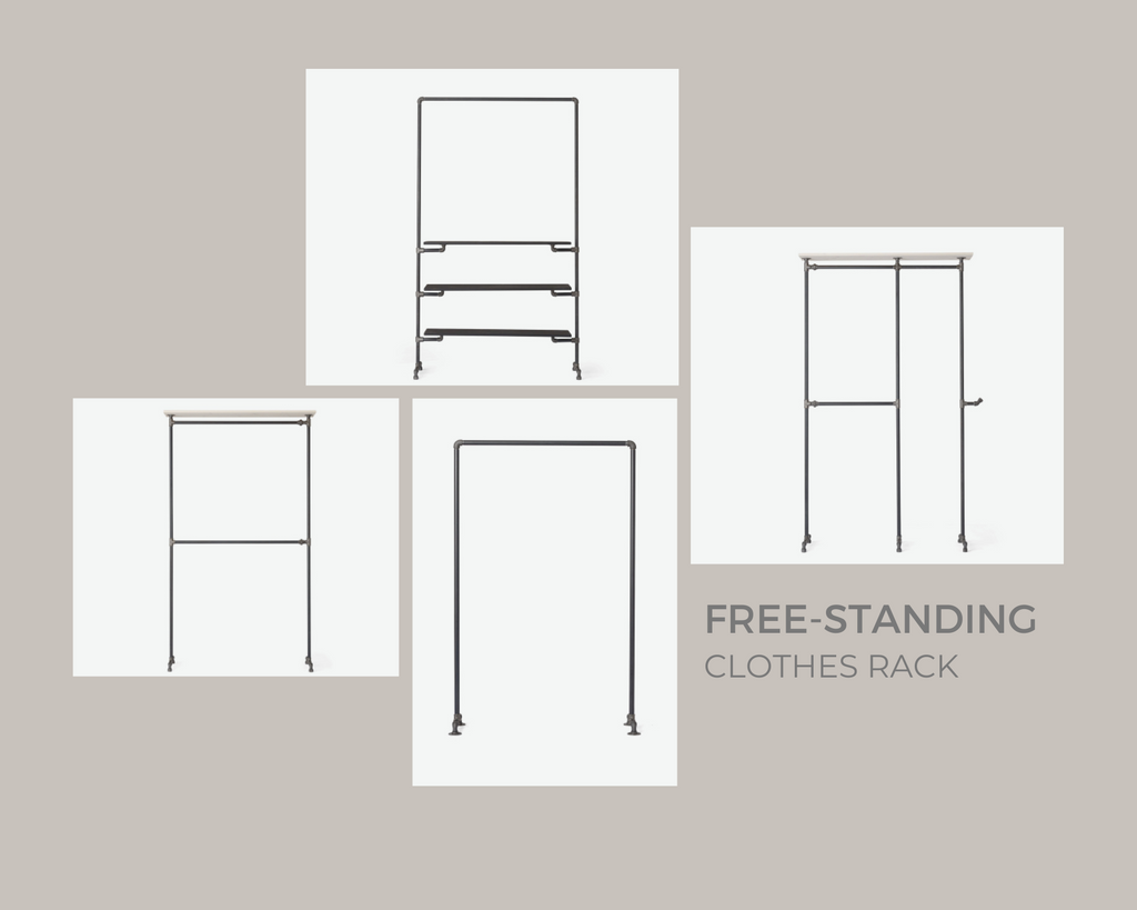 free-standing clothes rack in iron