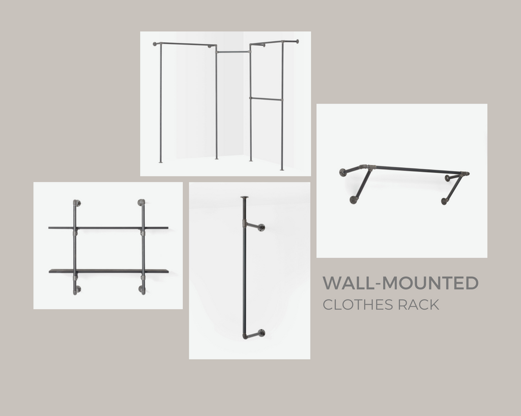 wall-mounted clothes rack on iron 