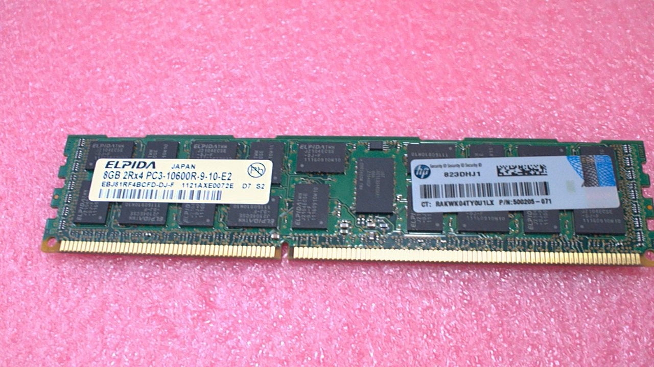 ELPIDA EBJ81RF4BCFD-DJ-F 8GB PC3-10600 ECC Registered Server Memory Used