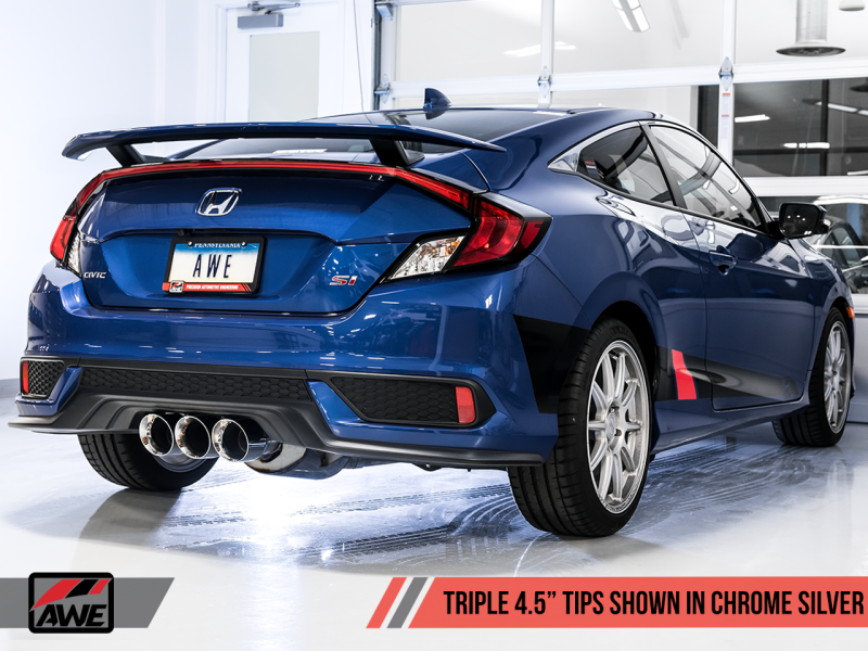 AWE Tuning 17-20 Civic Si 1.5L Turbo Dual-to-Triple Tip Conversi | Race Ready