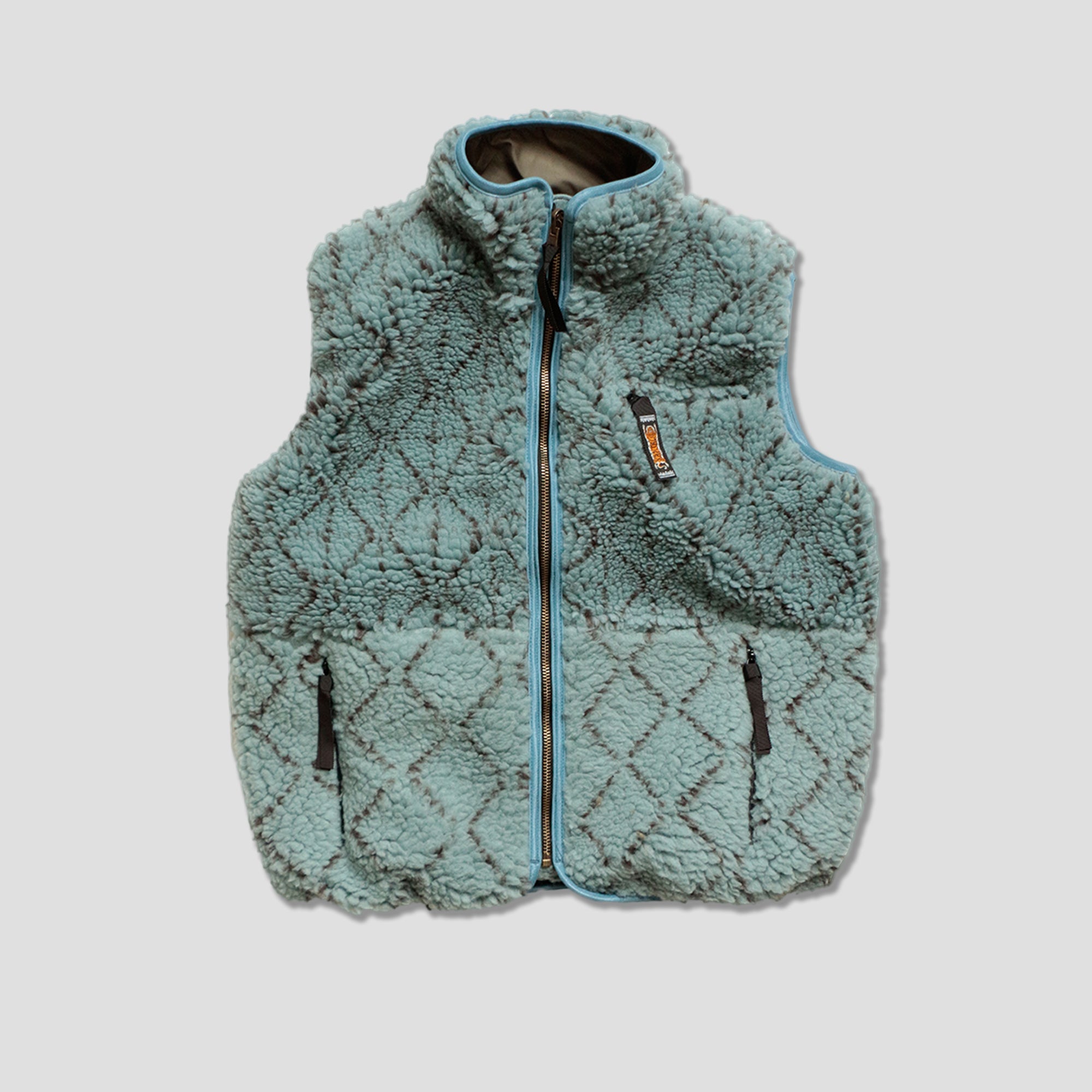 DO-GI SASHIKO BOA FLEECE REVERSIBLE VEST - BLUE