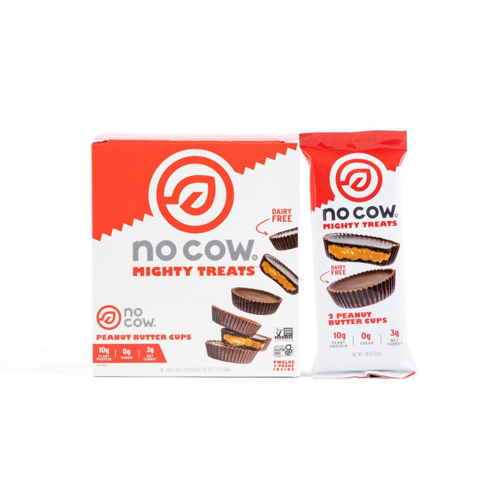  i 'NoCow nocow. nnnnn MIGHTY TREATS o i @ COW. PEANVUY BUTTER CUPS e Ee a7 ANUT A5HER cups 100 09 o0 