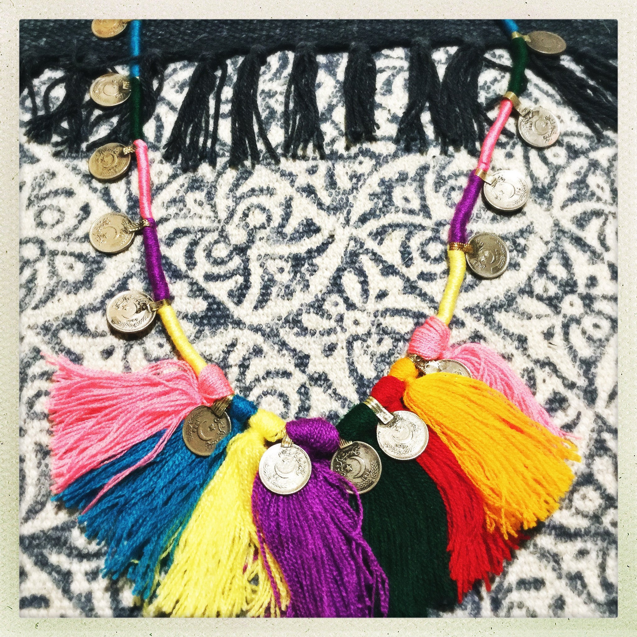 KUCHI COIN MEXICAN Rainbow| Tassel Fringe Necklace – Honorooroo Lifestyle
