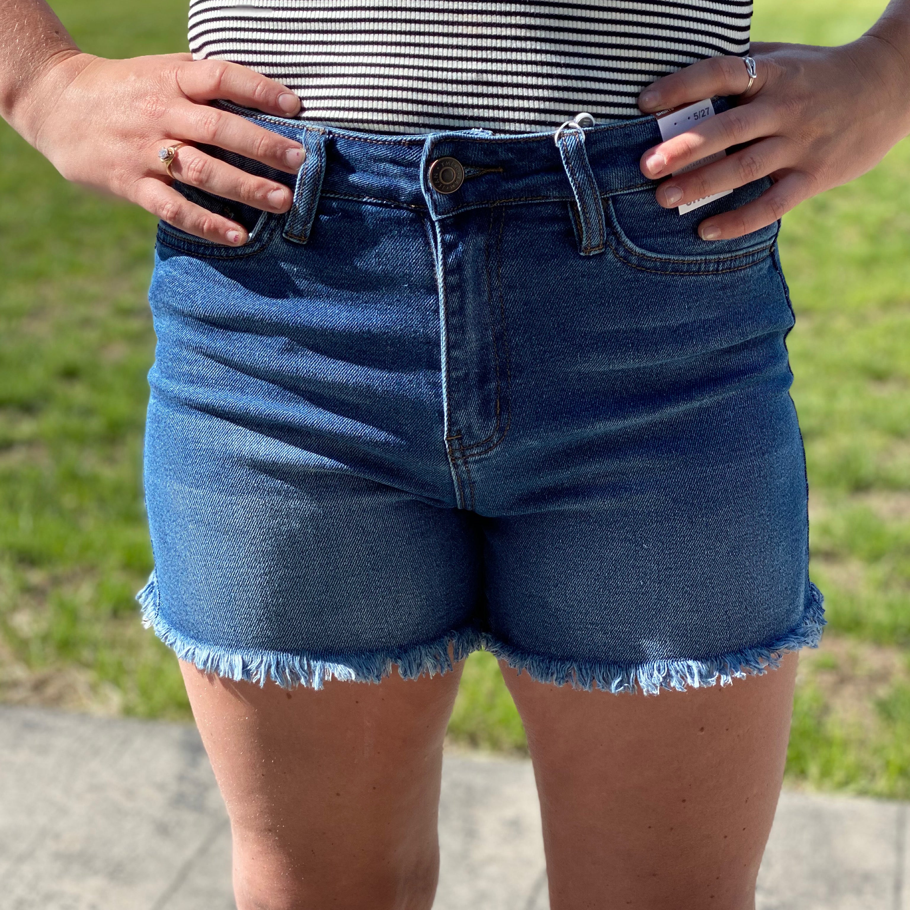 Frayed Hem Denim Shorts