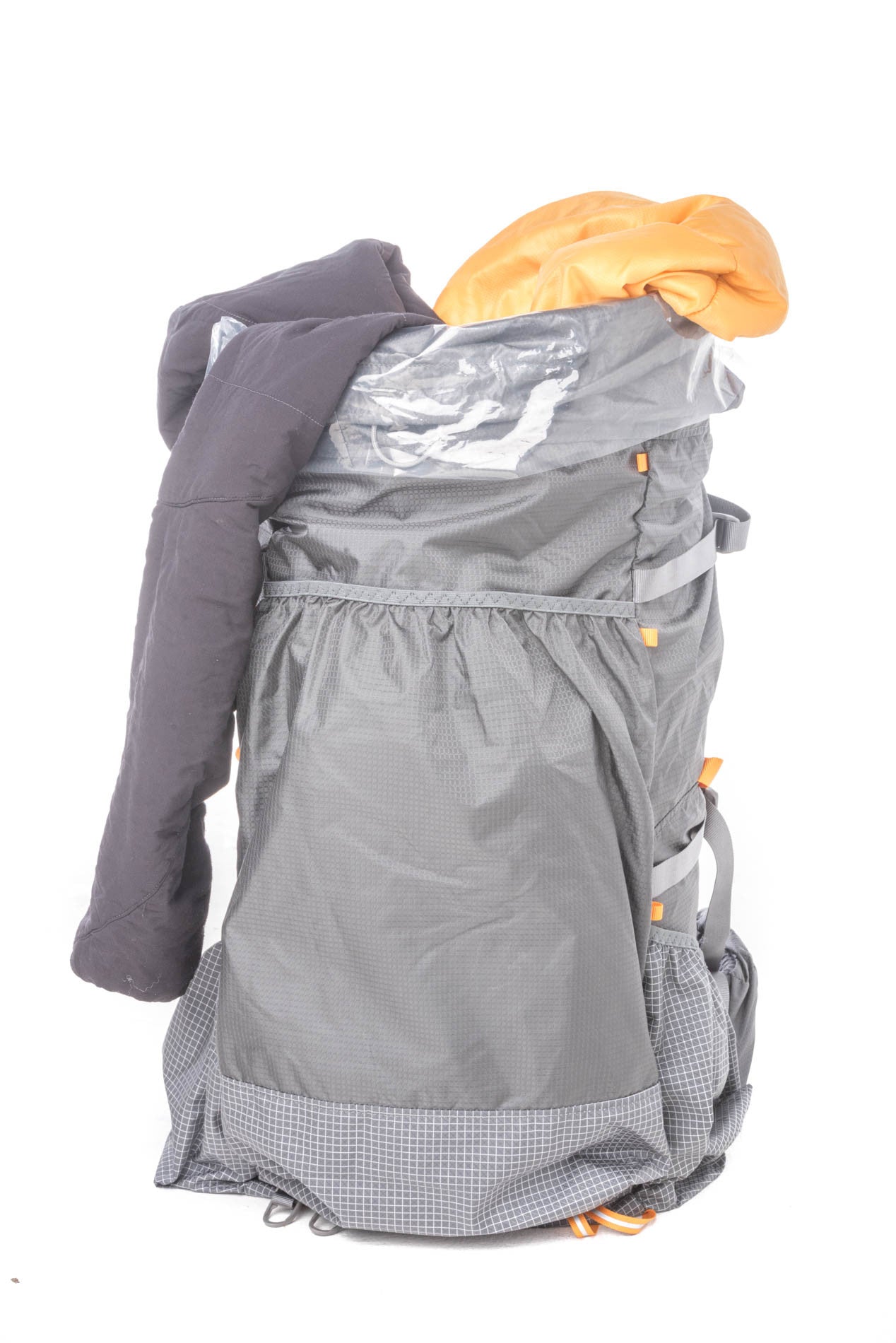 A liner is shown here waterproofing an ultralight backpack