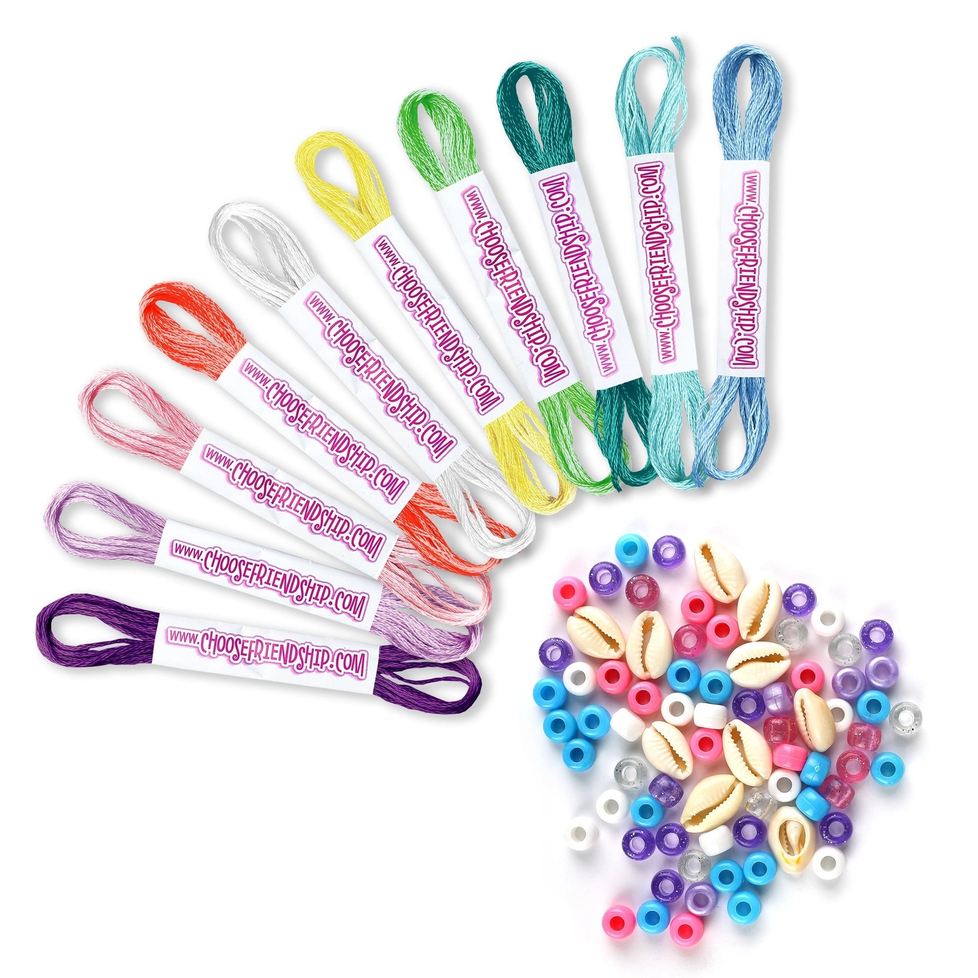  Choose Friendship, My Friendship Bracelet Maker Be Brilliant  Expansion Pack, 80 Pre-Cut Threads and 75 Beads/Charms, Makes 16-32  Bracelets (Embroidery Floss) : Toys & Games