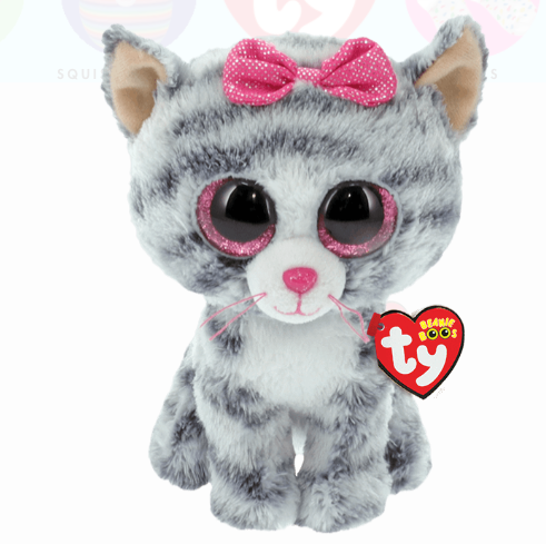 Ty Beanie Boos® Regular Recognizable Character Plush Animal Stuffed Toy,  Cassidy the Lavender Cat, Ages 3+