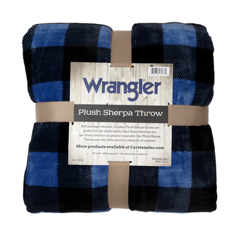 Wrangler Blue Lumberjack Buffalo Plaid Sherpa Fleece Throw Blanket – Little  Giant Kidz