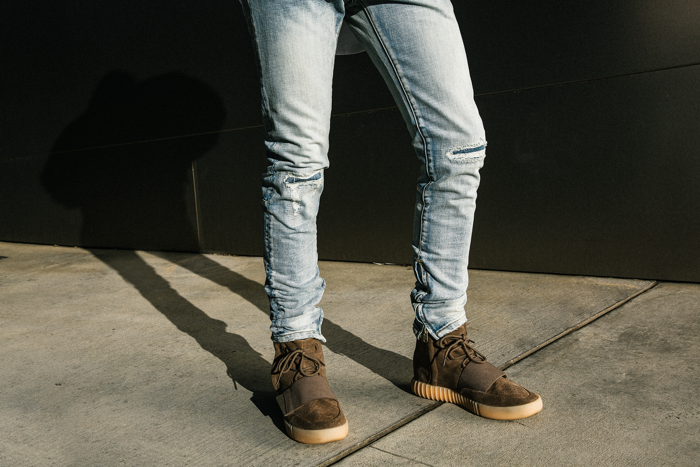 Contrast Bootcut Sweatpants - Yellow