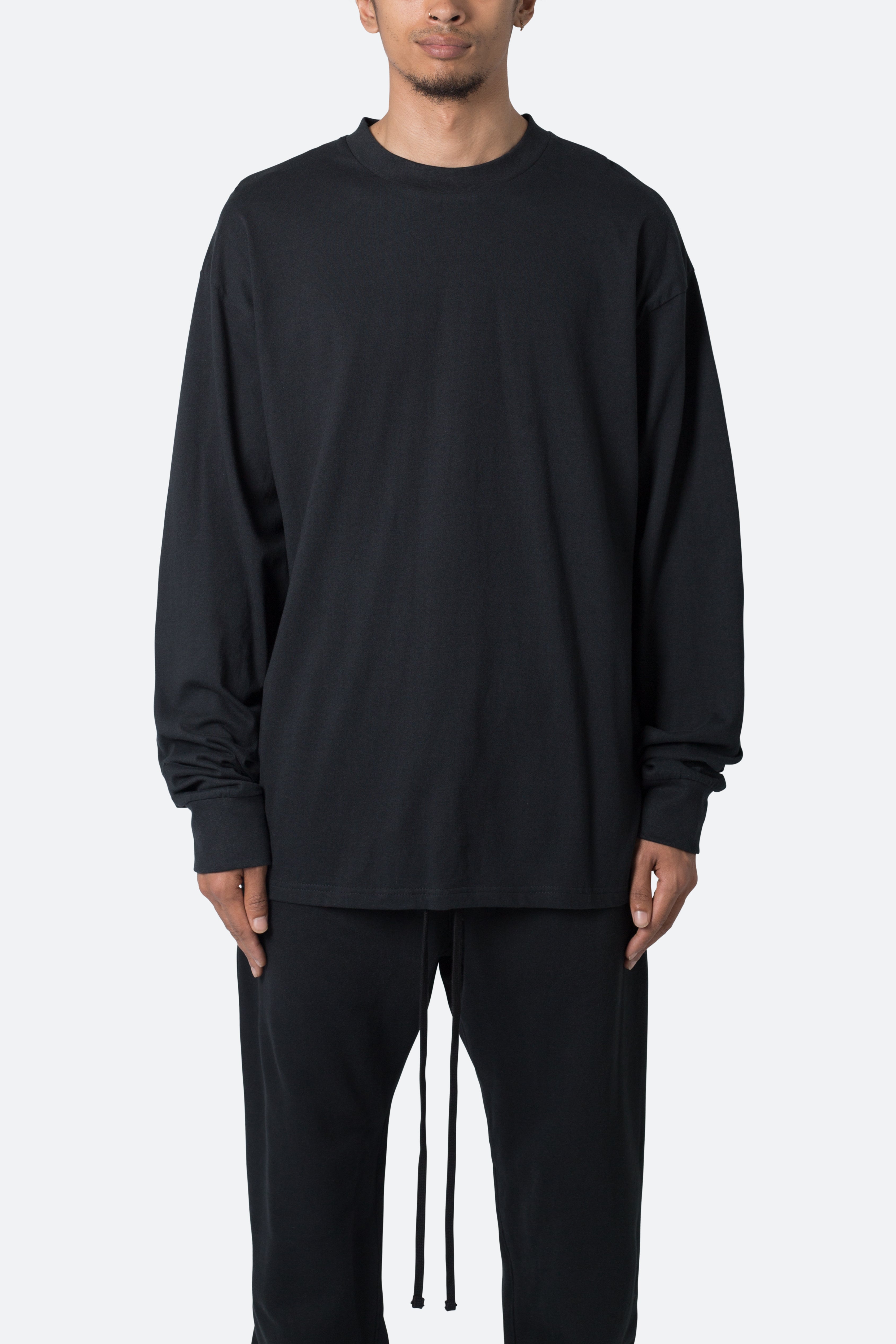 Flame Double Layer L/S Tee - Black | mnml | shop now
