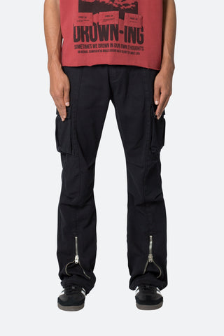 Multi Pocket Drawcord Pants - Black