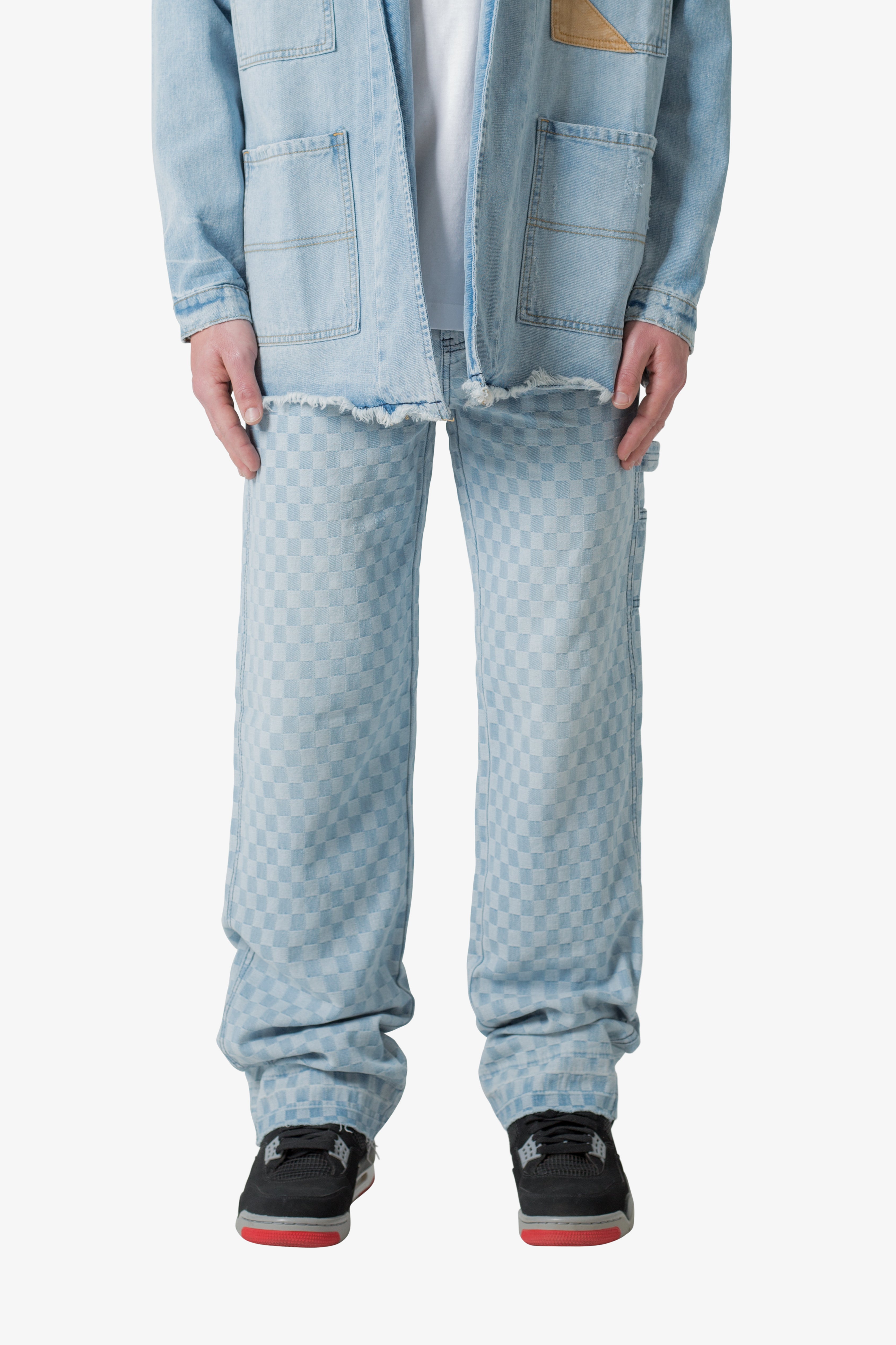 Printed Work Denim Denim - Blue/White | mnml | shop now