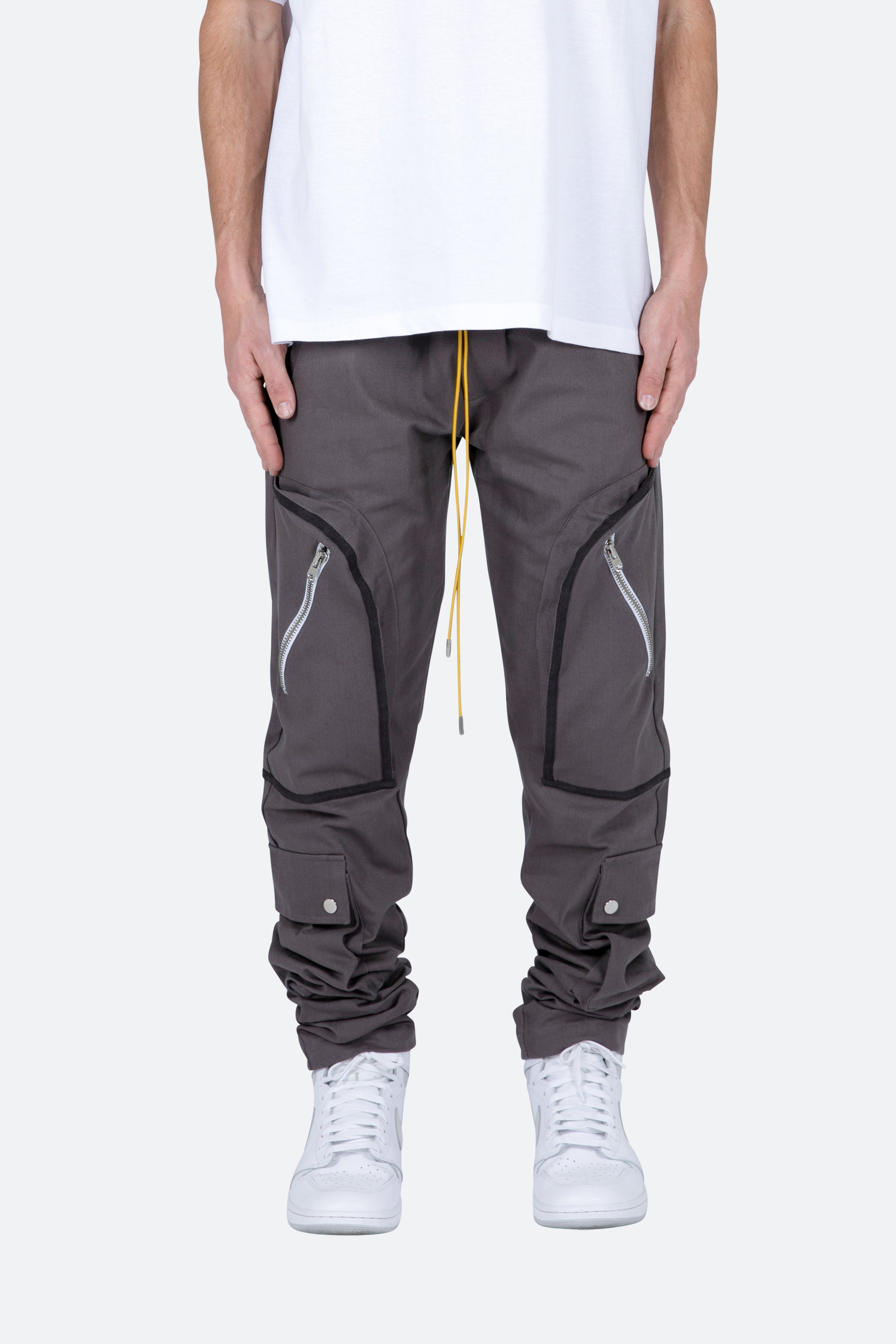 Contrast Taped Cargo Pants - Charcoal Grey