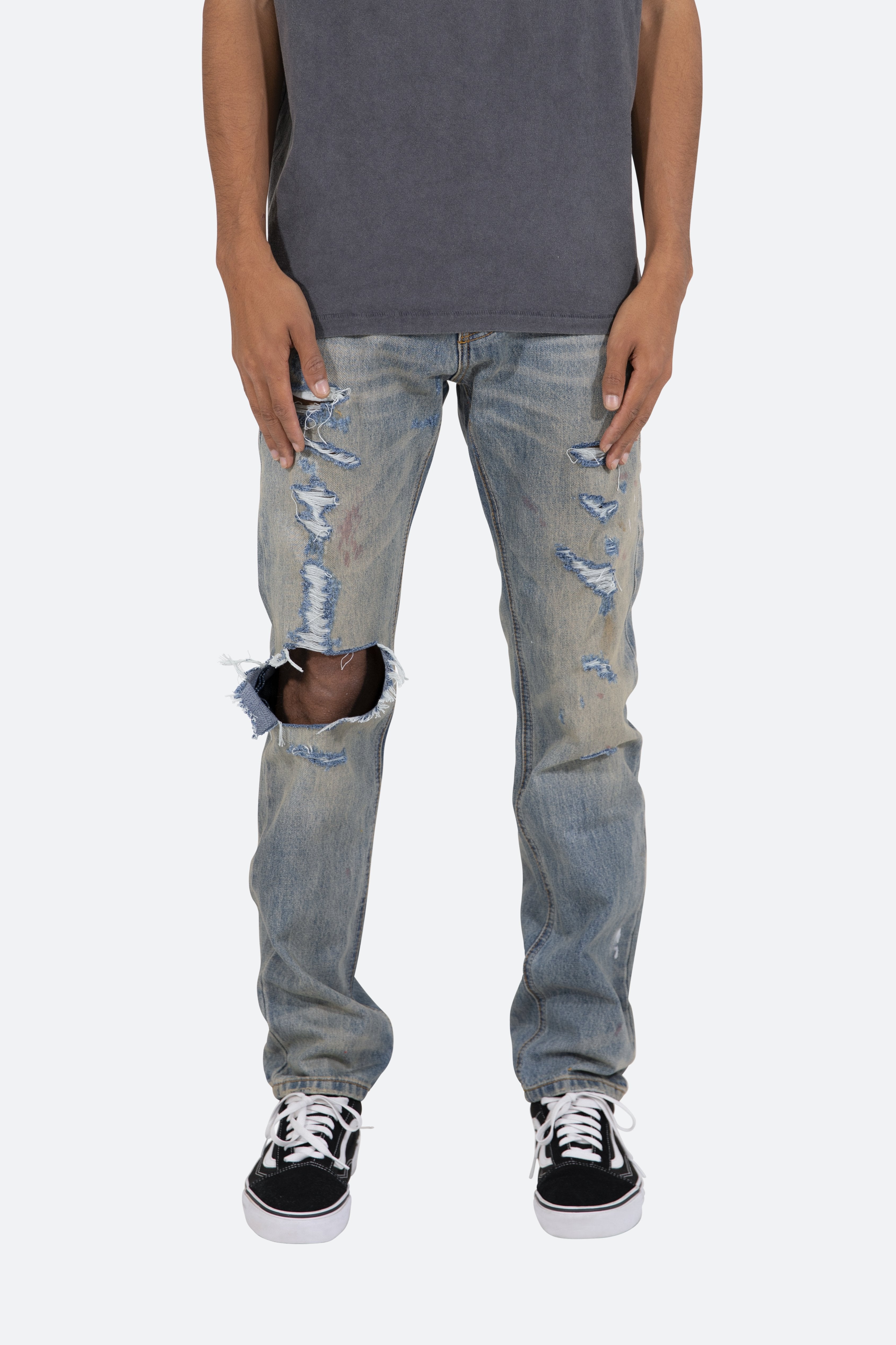 D436 Chain Denim - Blue | mnml | shop now