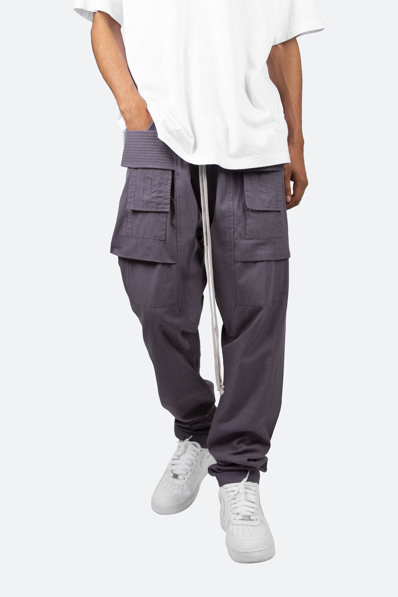 極細繊維クロス Helvetica HD Drop crotch cargo trousers | www